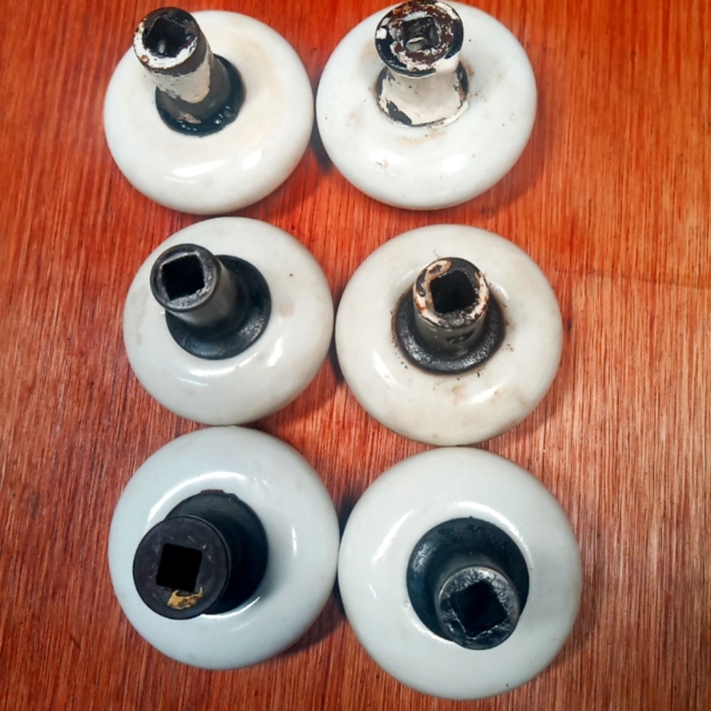Vintage White Milk Glass Door Knobs
